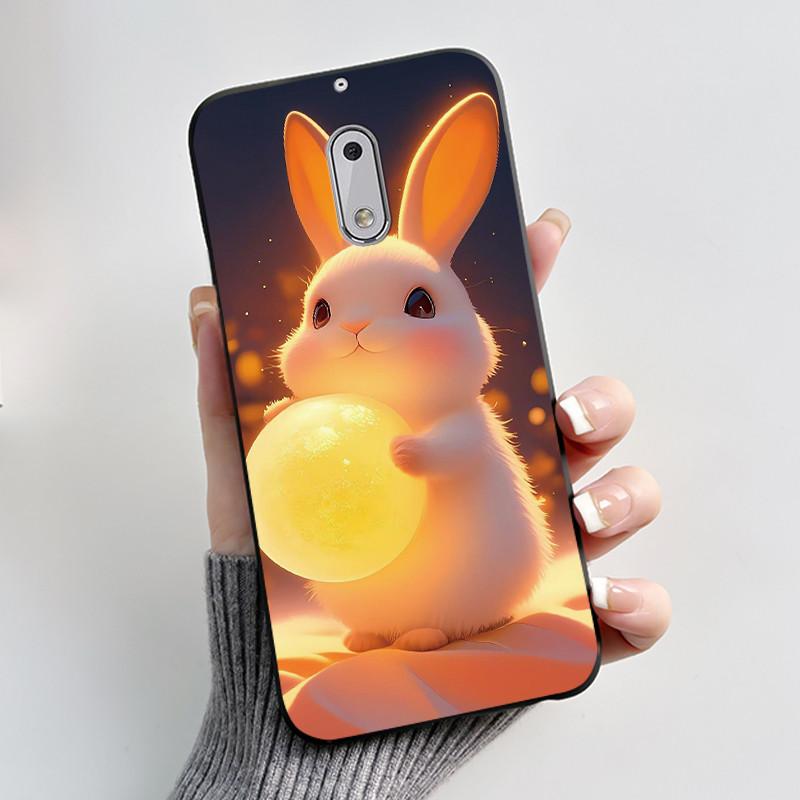 For Nokia 6 New Fashionable Simple Black Phone Case For Nokia 6.1 Plus/Nokia X6 Soft Anti-Scratch Bumper Cute Rabbit Lamp Shell