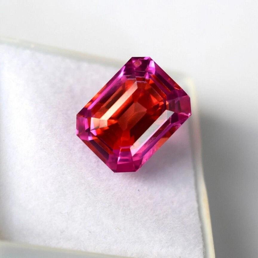 Beautiful Natural Sapphire Pitambari 15-16 Ct Emerald Cut Certified Gemstone
