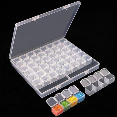1 Stück 56 Fächer Diamond Painting Perlen-Organizer-Box Kompakt & Tragbar Klarer Kunststoffkoffer zur Aufbewahrung und Organisation von Schmuck & Edelsteinen