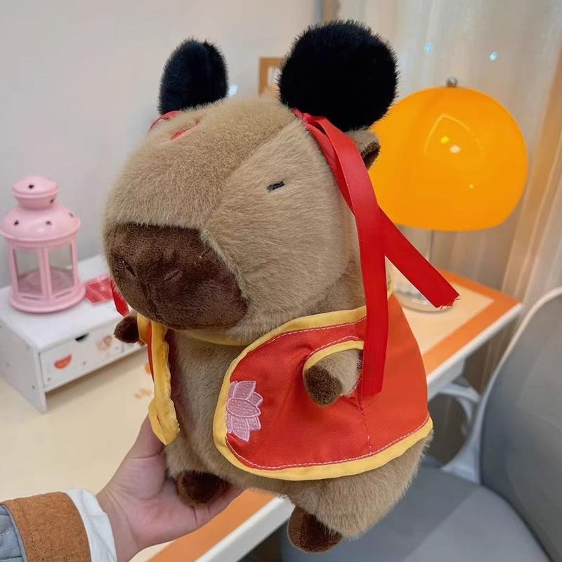 Neue Süße Nezha Kapibala Puppe Capybara Puppe Plüschtiere Mädchen Schlafen mit Puppen auf dem Bett