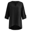 Women's European & American V-Neck Cotton-Linen Long Sleeve Button-Down Shirt - Autumn/Winter