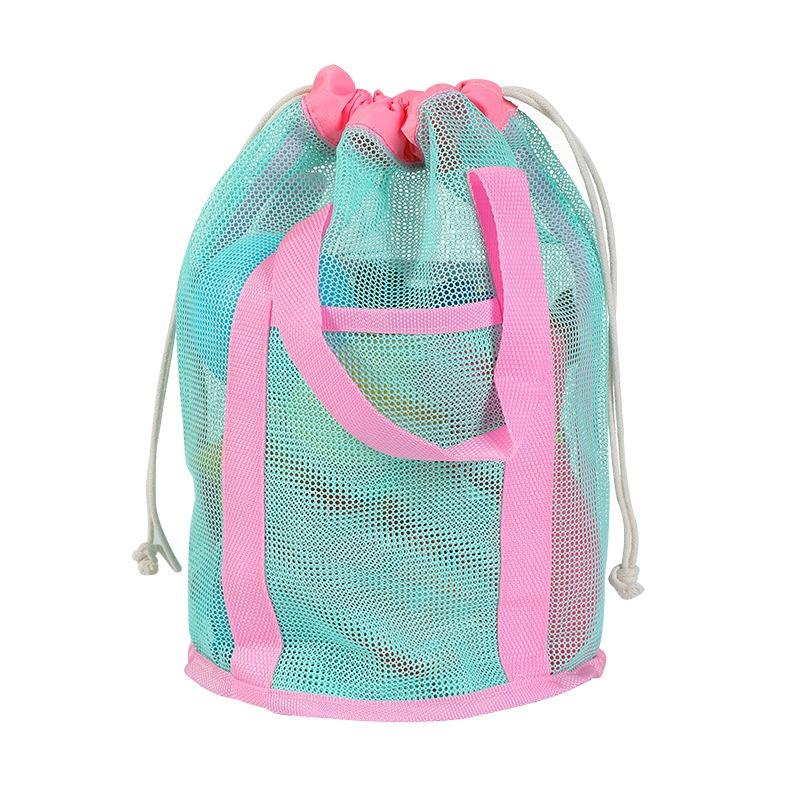 Grid Beach Bag Hand-held Toiletry Bag with Drawstring Pocket Travel Toiletry Bag Children's Toy Storage Bag Bathroom Swimming Bag