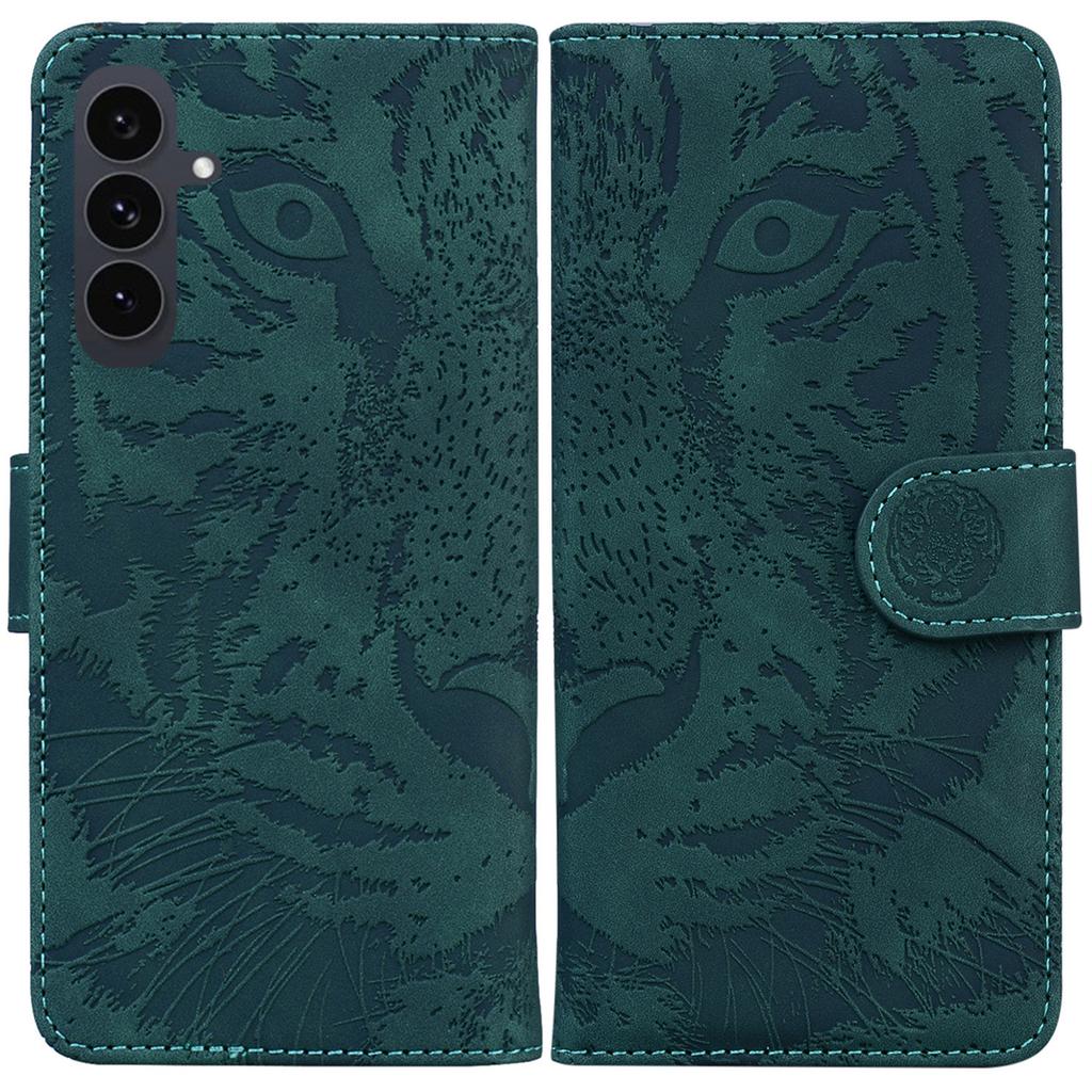 For Samsung Galaxy S25 FE Case Tiger Imprint Leather Wallet Phone Cover