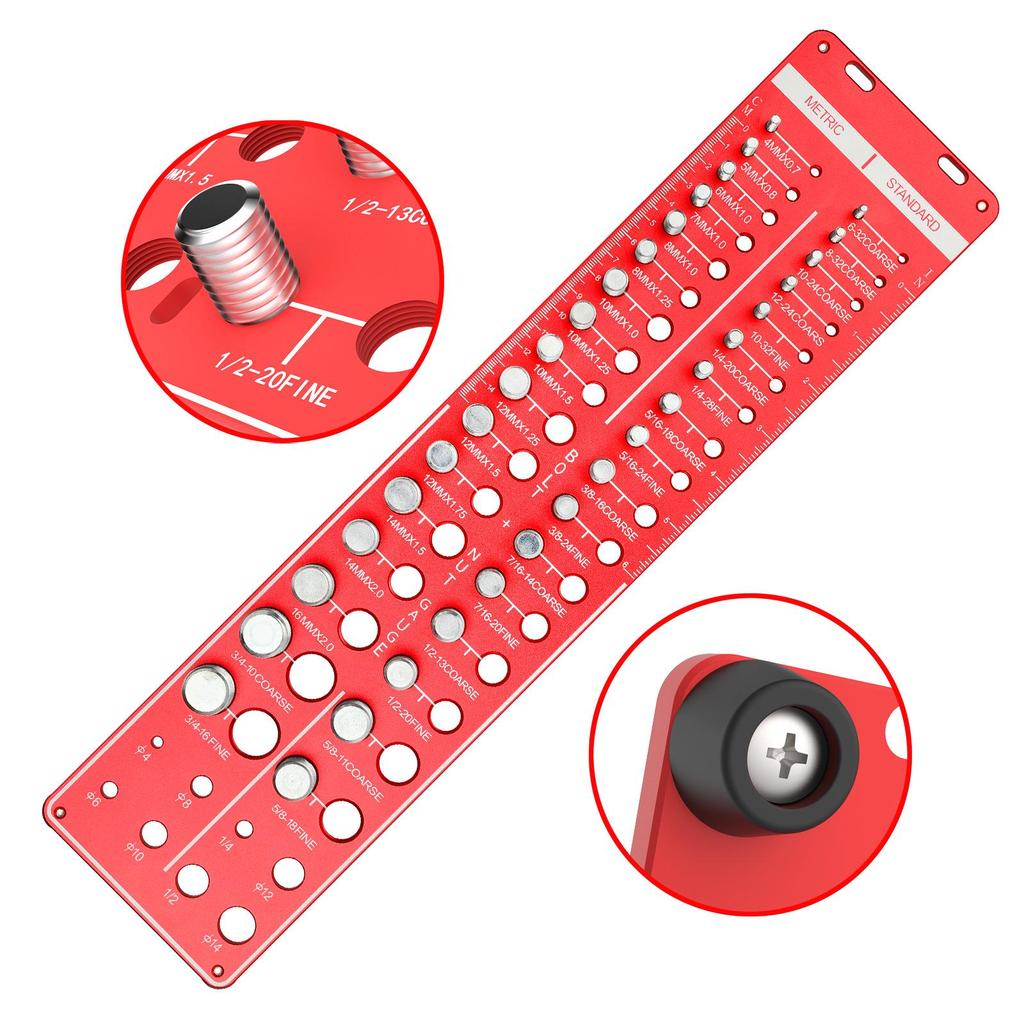 Screw Nut & Bolt Thread Checker and Measuring Gauge