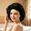 Sleeping Satin Bonnet with Elastic Tie Band Adjustable Large Silk Hair Bonnet Wrap Solid Color Women Braids Long Curly Hair Night Sleep Cap