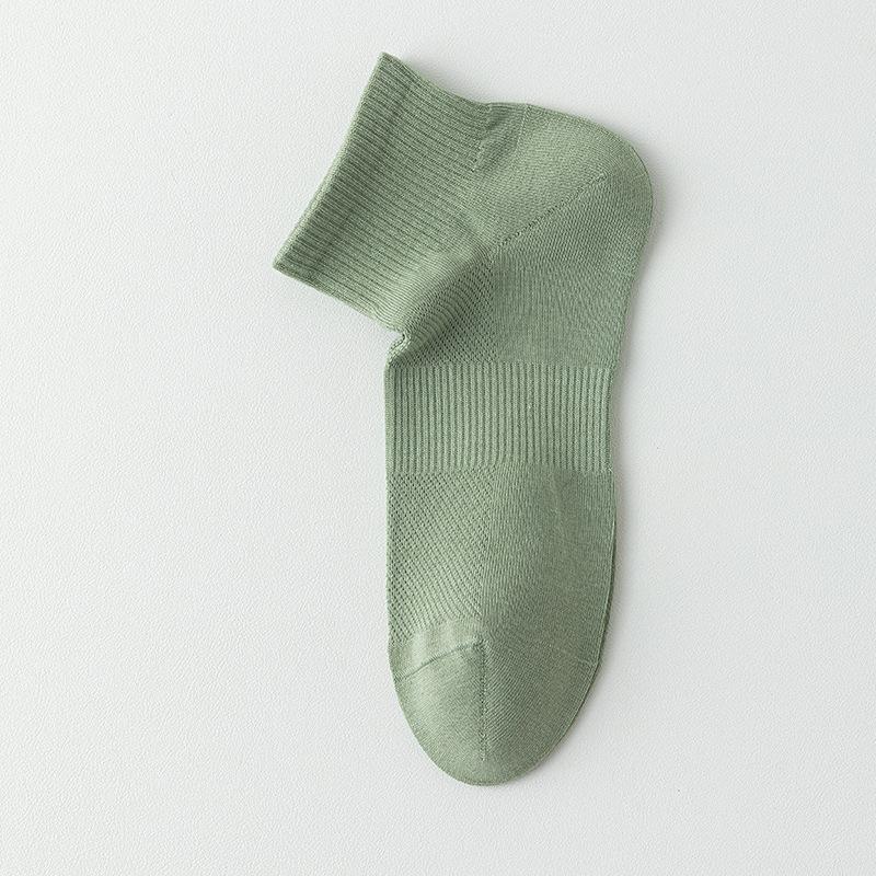 Șosete de vară pentru bărbați, din plasă respirabilă, subțiri, până la jumătatea gambei: Stil Simplu și Elegant, Culoare Curată și Revigorantă, Șosete Scurte Casual