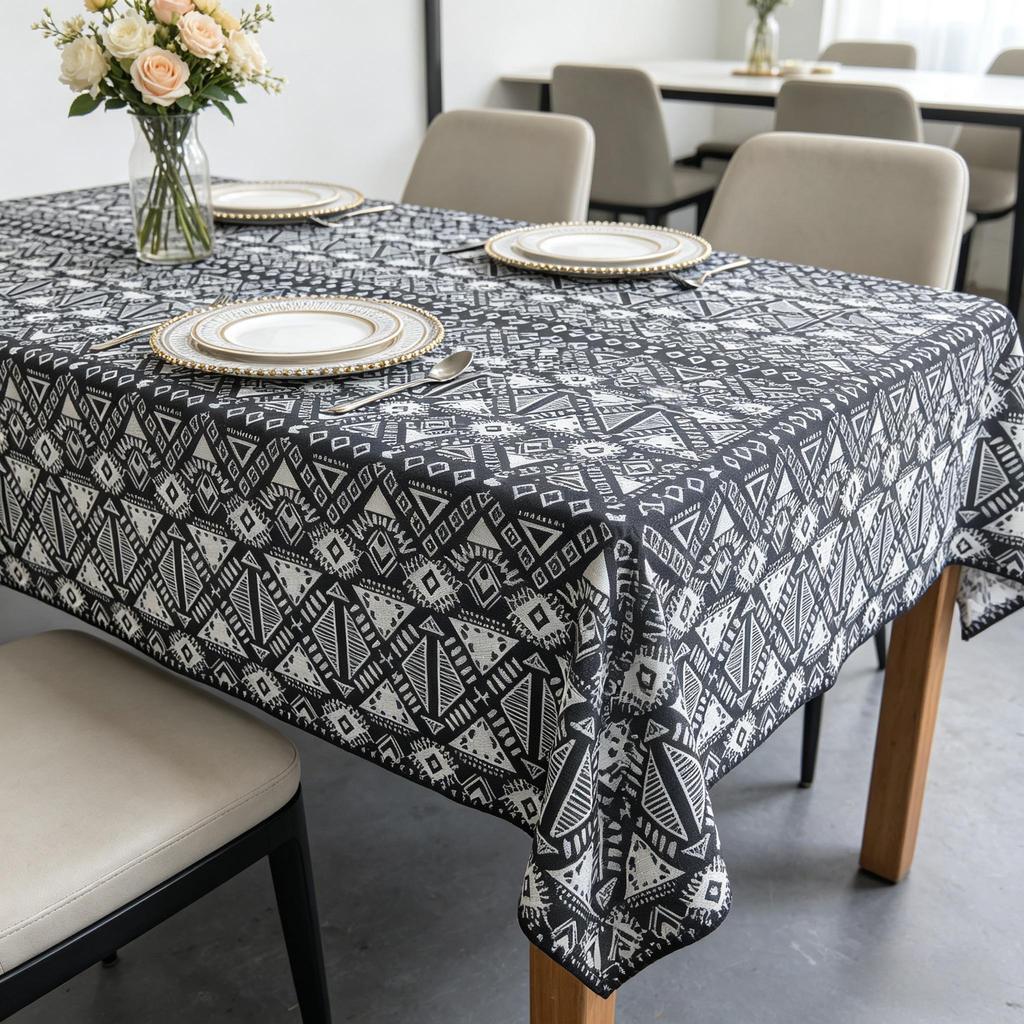 Dining Kitchen Party Event Cotton Linen Washable Rectangle Tablecloth