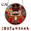 Stained Glass Window Art Christmas Acrylic Puzzle Suncatcher, Holiday Tree Snowman Stockings Red Bird Sun Catcher Suncatcher Kit for Adults,