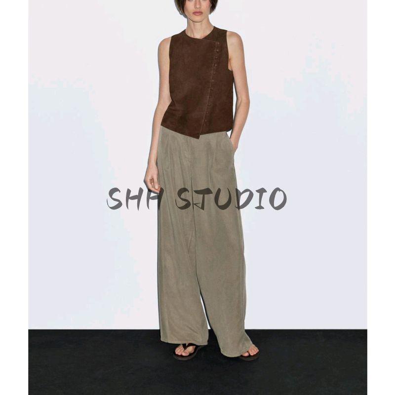 MD Summer New Arrival Women's Clothing Mature Elegant Ol Intelligence Commute Style Draping Effect Long Wide-Leg Pants 5006506