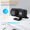 Extractme 36W Dual QC3.0 Motorcycle USB Charger Fast Charging Voltmeter Thermometer Digital Display Mobile Phone Charger Socket