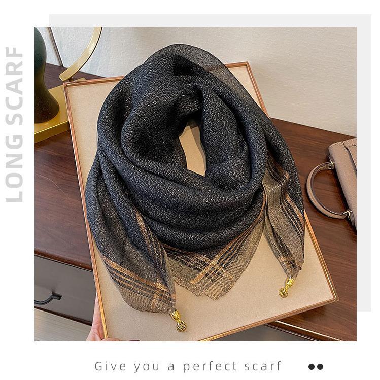 90*90cm Women's Scarf Magnetic Clasps Spring Stylish and Versatile Neck Scarf Warm and Cozy