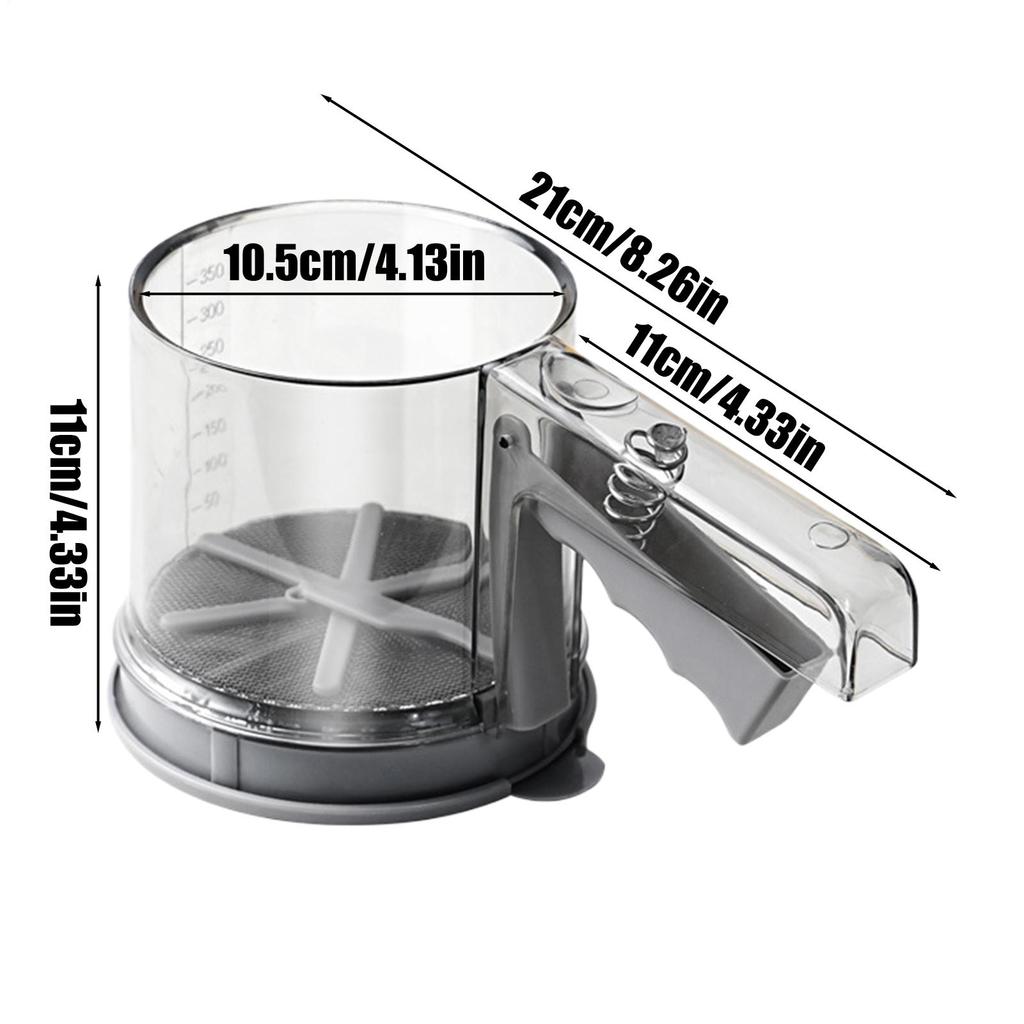 Semi-Automatic Straight Handle and Press Double Layer Fine Mesh Flour Sifter Non-stick Baking Tools Kitchen Gadgets Accessories