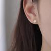 S925 Silver Needle Mini Flower Earrings, Diamond Earrings, Small Ear Bone Studs