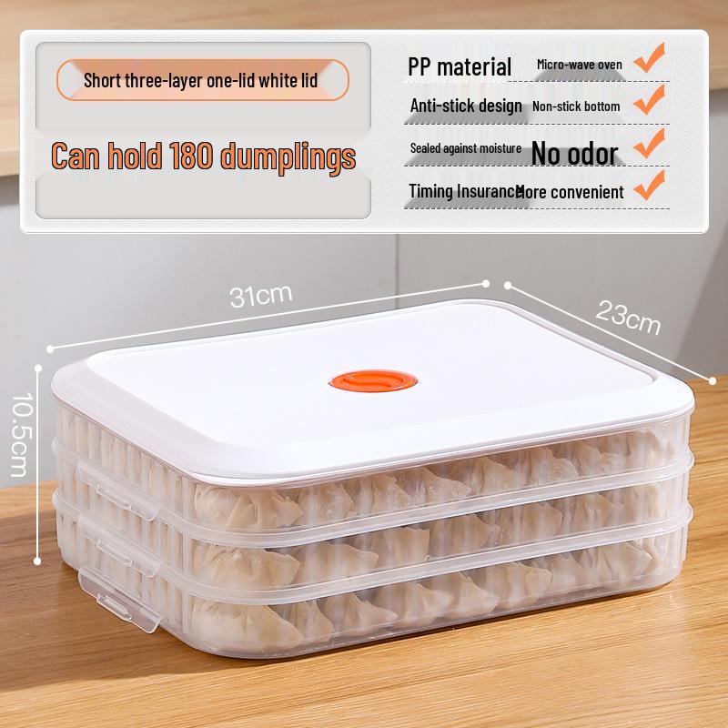 Dumpling & Wonton Freezer Storage Box for Fresh-Keeping and Quick-Freezing Noodles