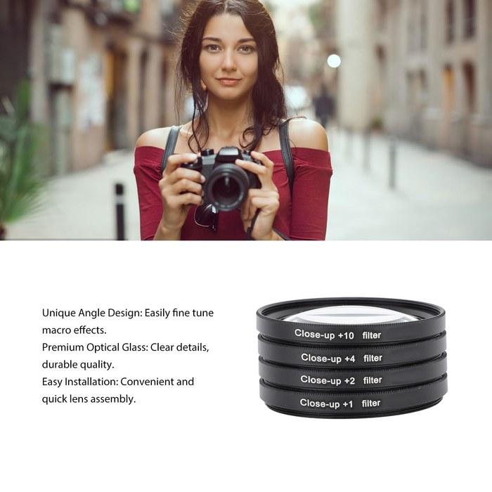 [Close Up] Close-Up Filter Kit, Macro Lens Filter Set (+1, +2, +4, +10 Lenses) with Storage Pouch for Digital Camera Photography (67mm)