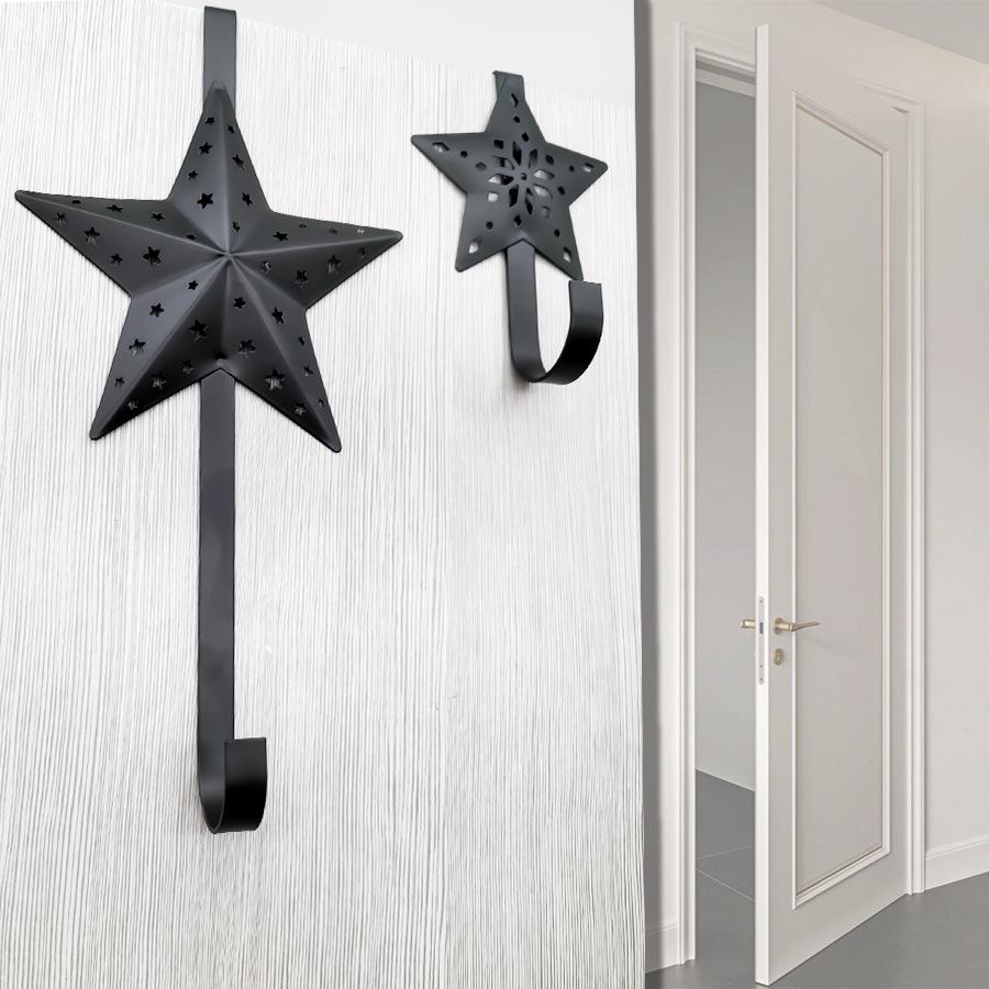 Large Star-Shaped Over-Door Vertical Load-Bearing Hook for Christmas Wreaths & Coat Storage