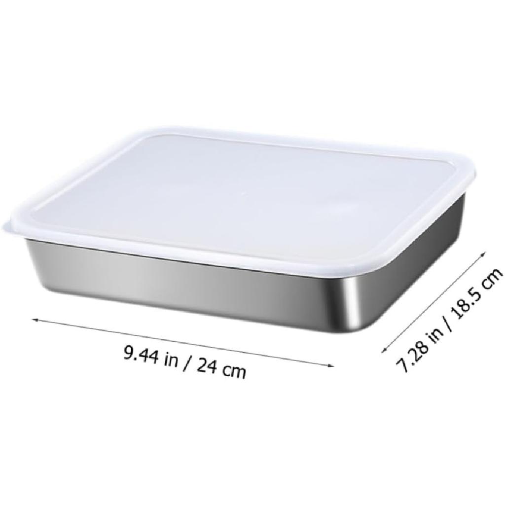1set Stainless Steel Dumpling Freezer Box with Mesh Rack Multi-function Food Storage Container for Fridge Kitchen Organizer for Meat Fruits