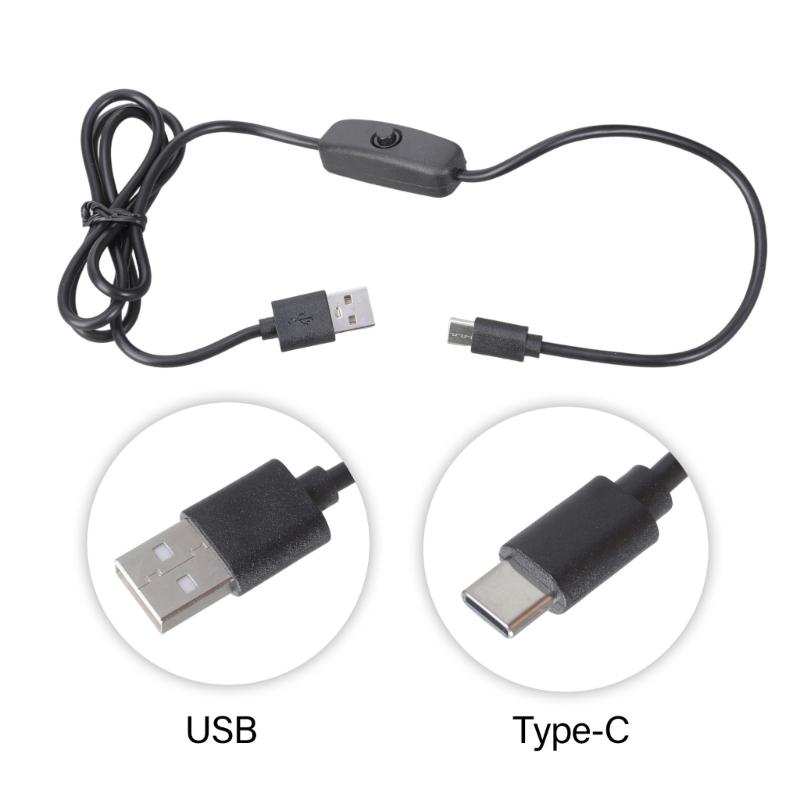 Power Cable with Switches USB Type C 5V 3A Fast Charging Cord Multipurpose USB Type C Charging Cord for Multiple Devices
