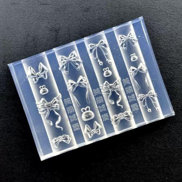 August New Arrival: Cute Rabbit Bow Nail Art Stencils - Girly Style Bow Rabbit Mold C537