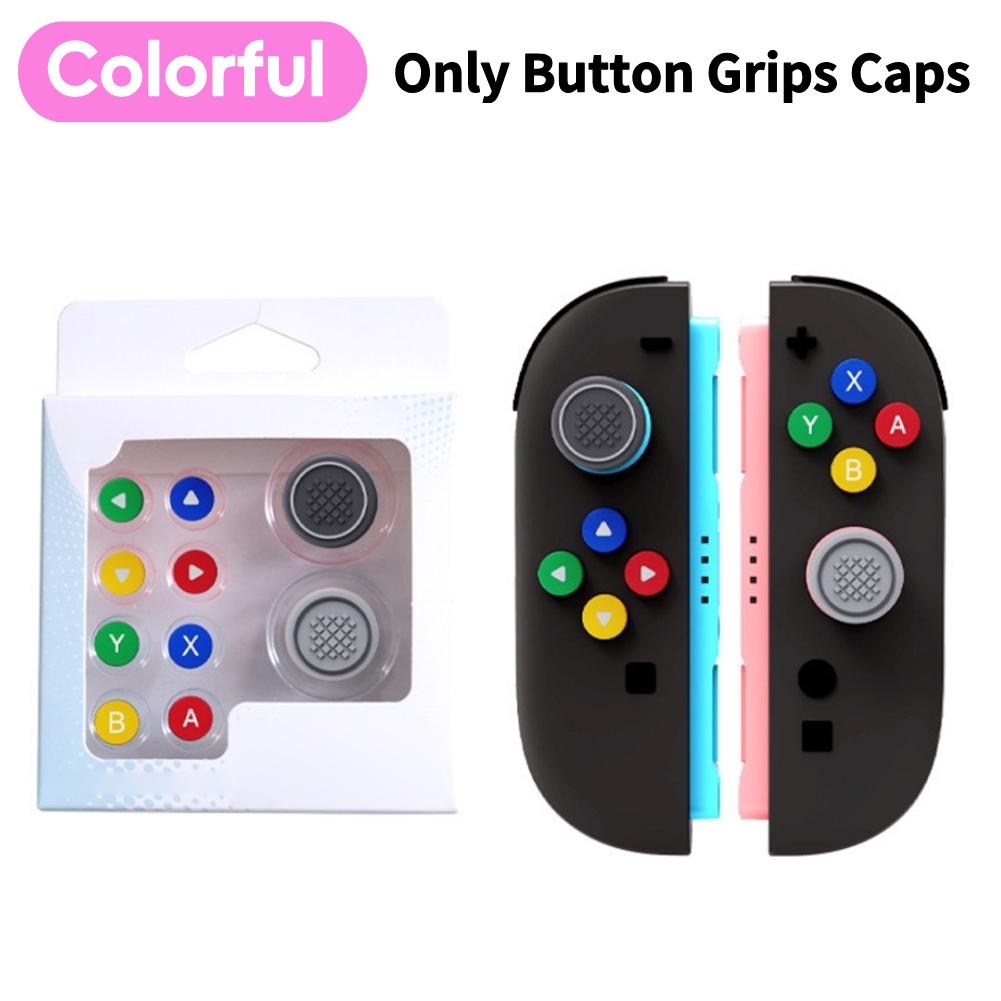 For Nintendo Switch 2 Button Grips Caps Joystick Cap+Button Thumb Sticker Set ABXY Key Silicone Button For Switch 2 Accessories