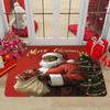 1pc Vintage Santa Claus Christmas Welcome Doormat, Non‑Slip Absorbent Floor Mat for Home Entryway, Holiday Home Decor