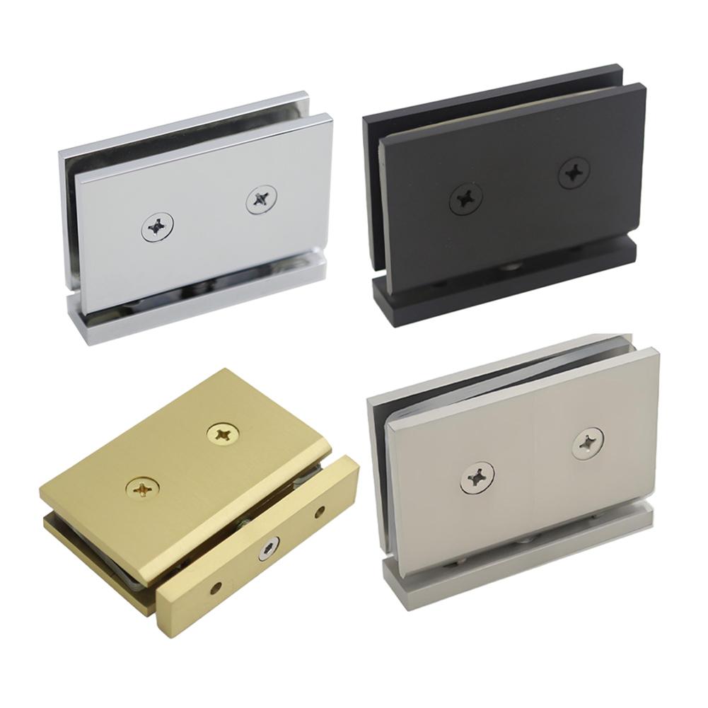 Brass Wall Mount Glass Bracket 360 Degree Adjustable for Shower Doors 8 12mm Stylish and Sturdy for Bathroom Installations