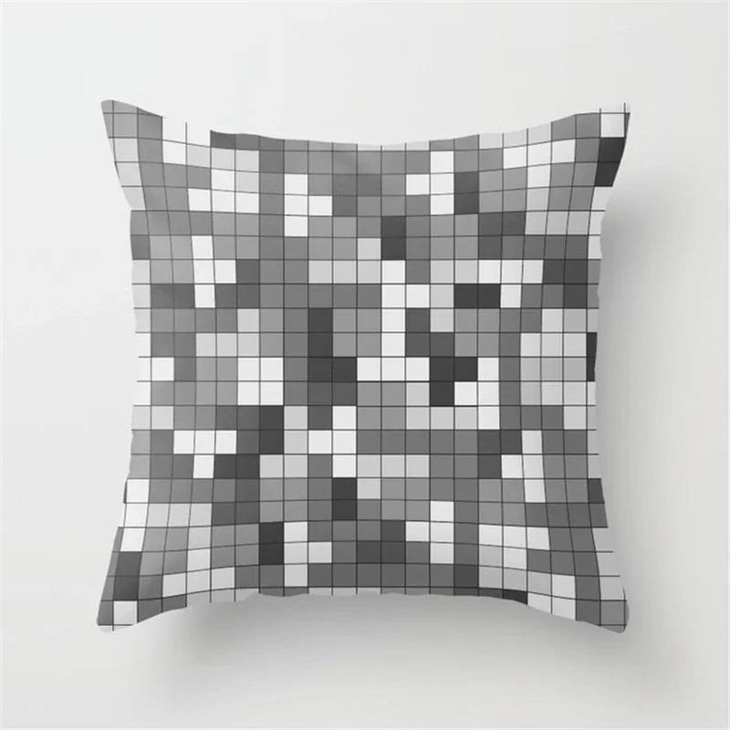 New Nordic Grey Geometric Pillow Covers Polyester Throw Pillows Cover Modern Fashion Livingroom Sofa Bed Cushion Cover 45X45cm