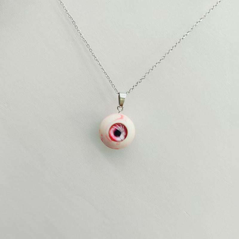 Gothic Demon Heart Eye Pendant Necklaces Resin Couple Keychain Pendant Halloween Backpack Decor Charms Jewelry Gifts