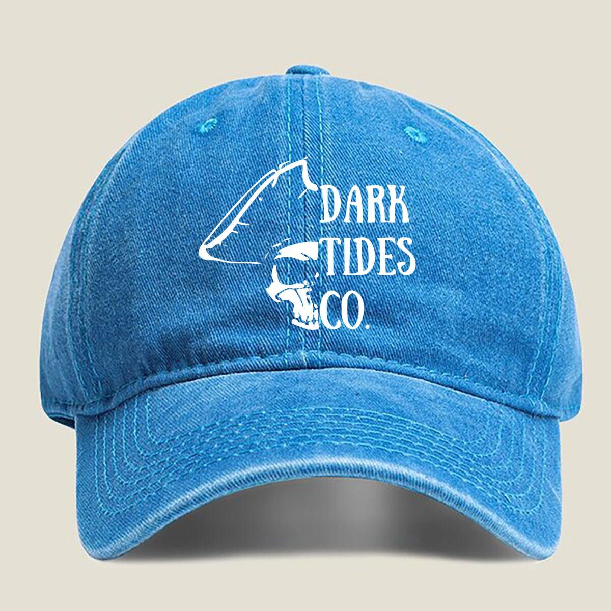 Dark Tides Co. Logo Washed Baseball Cap One Size озеро синий