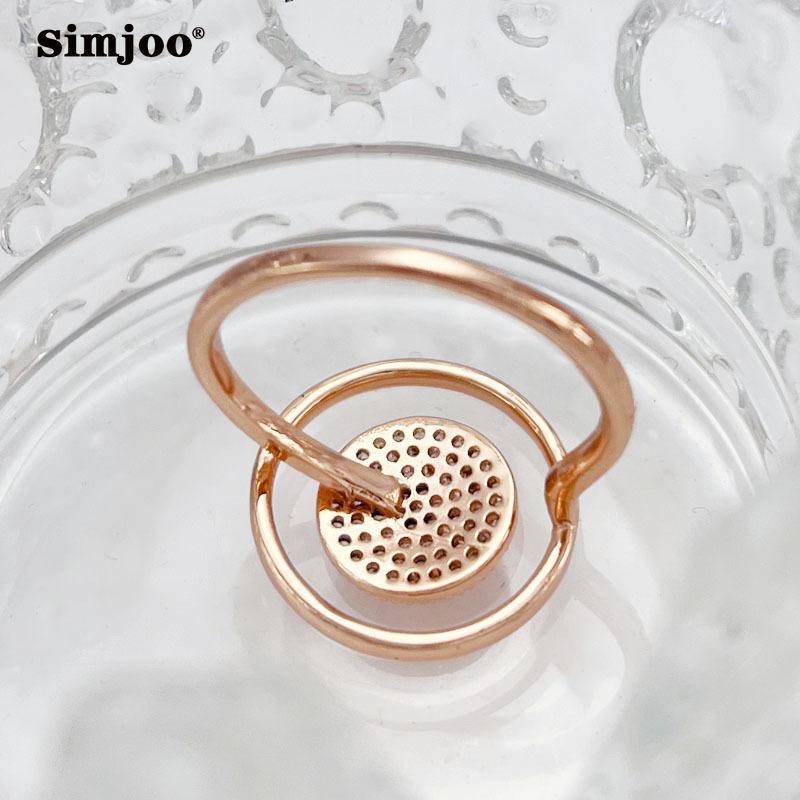 SIMJOO Zirkon-Ring, modischer Temperament-Hohlring, Damenring