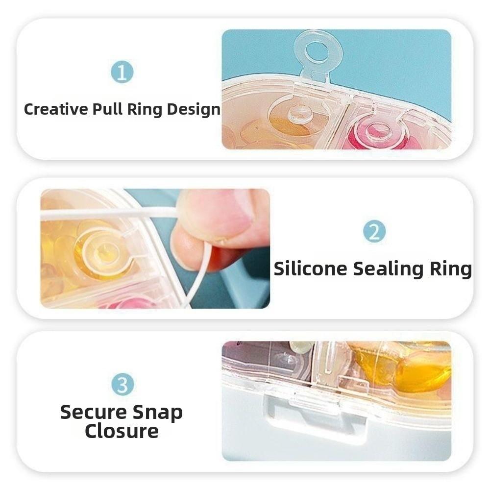 Portable Pill Box 8 Compartments Pill Case Square Pill Organizer Travel