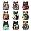 Polyester My Hero Academy Casual Backpack For Outdoor Travel Adjustable Strap And Spacious Design