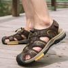 Men Hiking Sandals Outdoor Black Brown Water Shoes Wide Palm Athletic Closed Toe Sport Sandals Beach Shoes Large Size