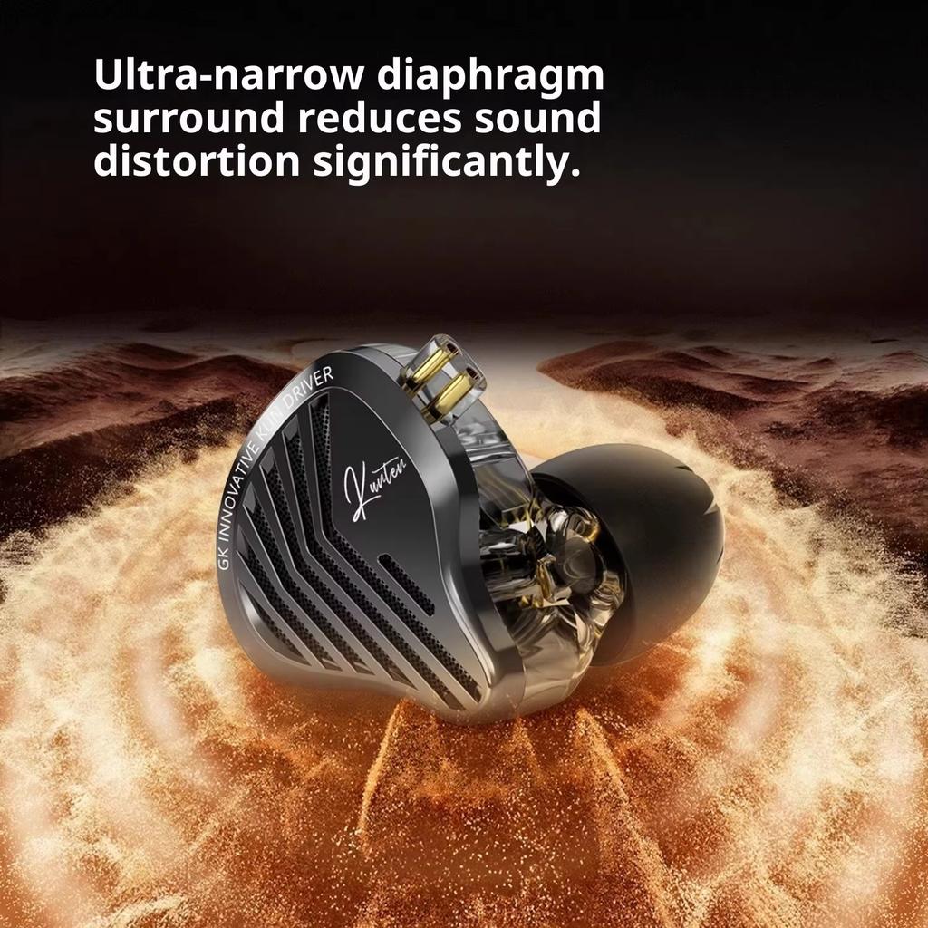 Căști Metalice Hifi Gk Kunten cu Drivere Dinamice, Bas Puternic, cu Cablu Detașabil cu 2 Pini, Cadou pentru Sportivi, Gameri, Iubitori de Muzică