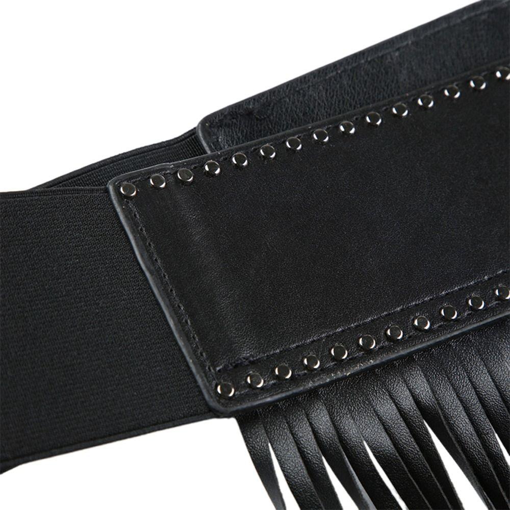 Long Tassel Hiphop Jeans Belt PU Leather Waistband Waist Decorate Accessories