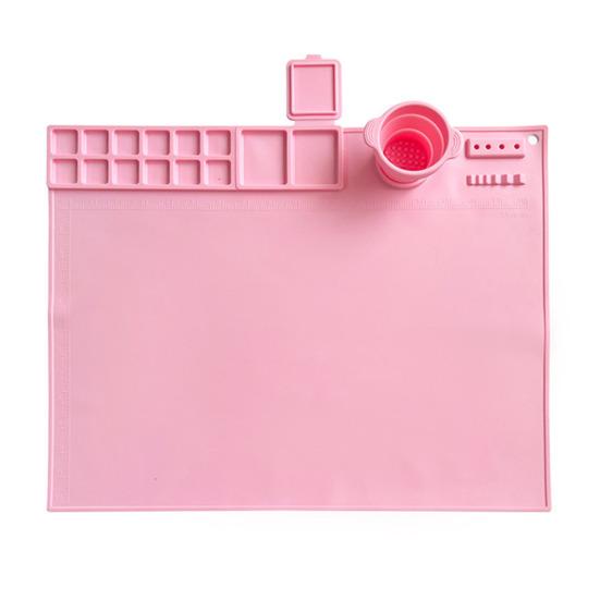 Silicone Painting Mat with Collapsible Cup Craft Mat Painting Sculpting Resin Projects Heat Resistant Painting Mat Artist Gift