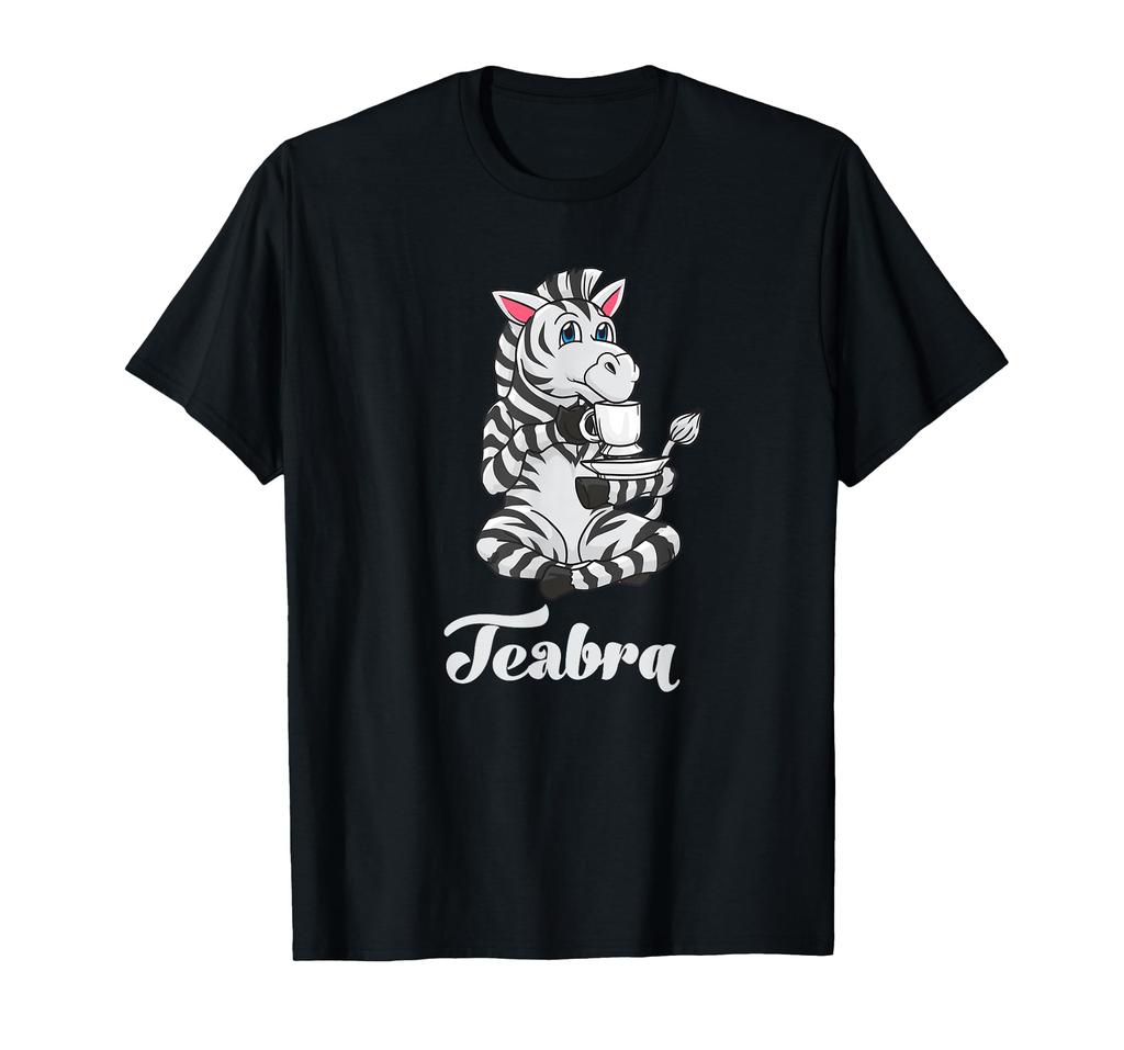 Funny Zebra Drinking Tea Pun T-Shirt