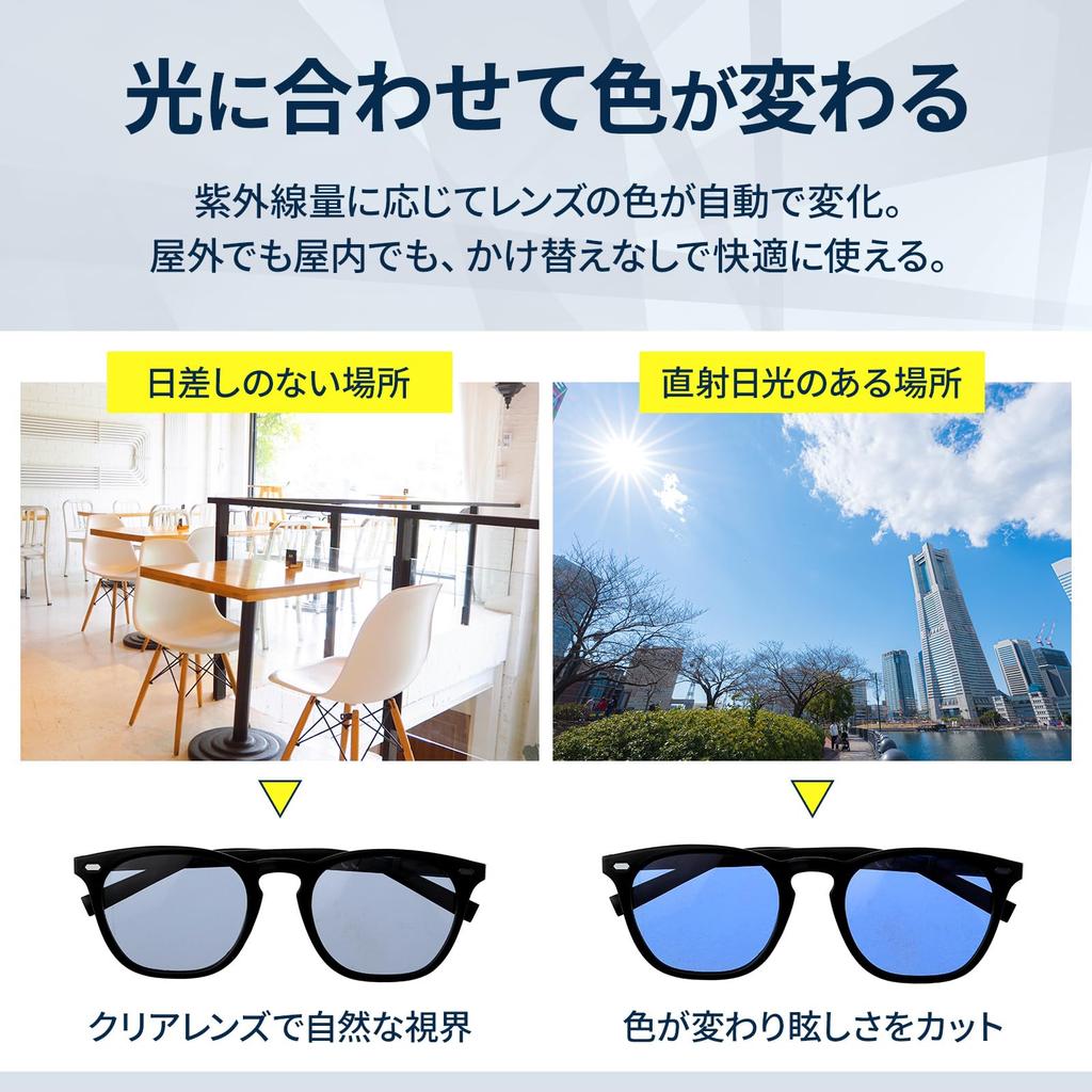 ICEVIA Polarized Photochromic Sunglasses for Indoor and Outdoor UV Protection Photochromic for Men and and Fishing [Convenient Use! Lenses] Women,