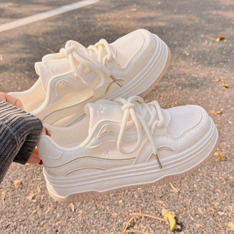 Summer mesh breathable cool little white shoes women 2025 new Internet celebrity explosion single net not stuffy feet thick baseplate shoes