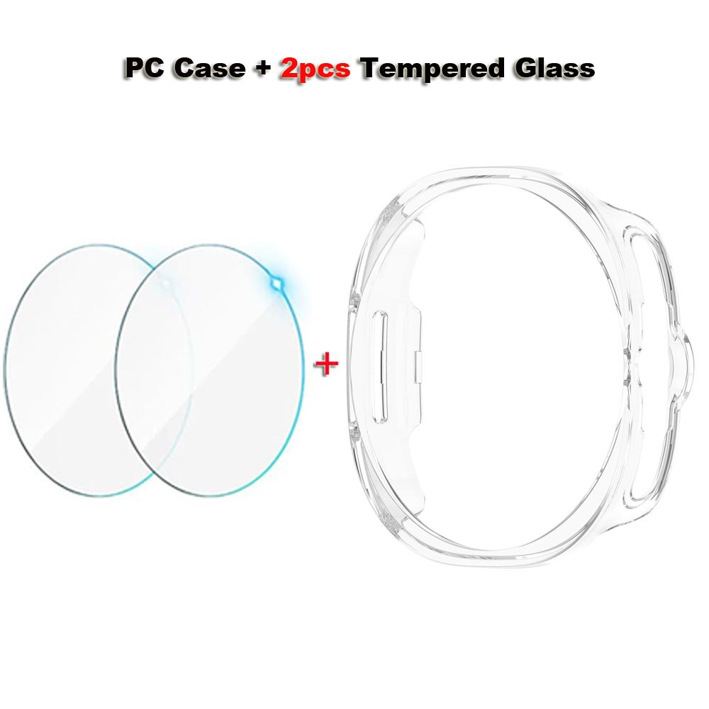 Glass+PC Watch Case For Samsung Galaxy Watch 8 40mm 44mm 8 Classic 46mm Hollow Hard Protective For Galaxy Classic 8 Accessories