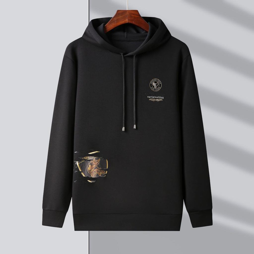 Long Sleeve with Hat Men's Autumn Hoodie New Printed Iron Drill Coat Men's Top