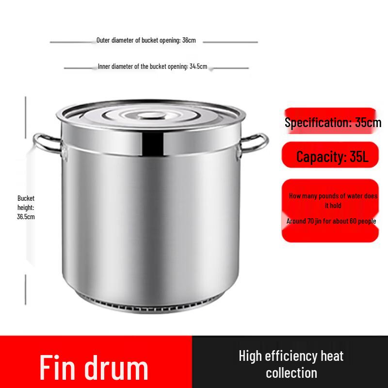 Thickened Stainless Steel Stockpot with Lid