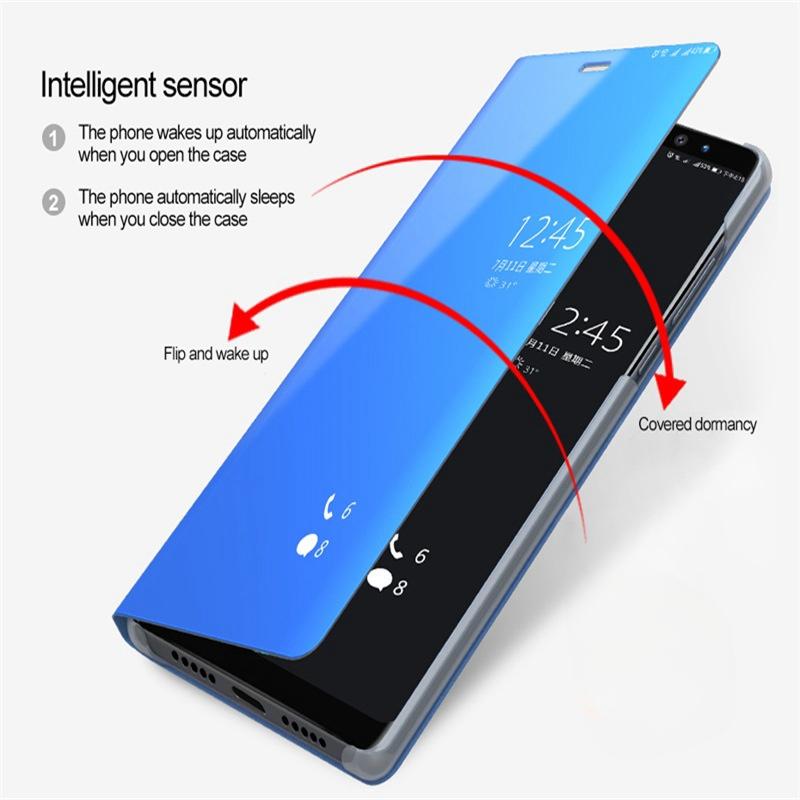 Für Samsung Galaxy S25 Ultra 5G Smart View Flip Case Smart Mirror Leder Ständer Handyhülle Für Samsung S24 FE S23+ S22Ultra A10 A73 M60S Rückseite