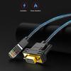 4.92Ft Heavy Duty RJ45 To DB9Pin Male Serial Cable Metal Connectors Data Line For Consoles Enhances Connection