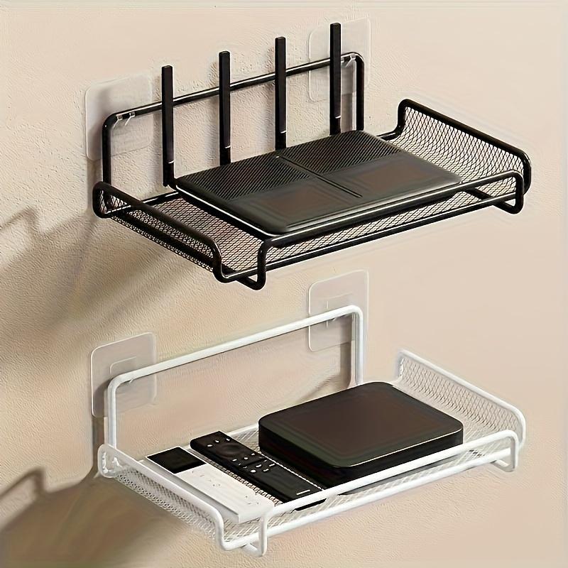 Router Wall Hanging Shelf Projector Shelf Wall Mount Floating Shelves Punching-Free Storage Rack for Bedroom Living Room