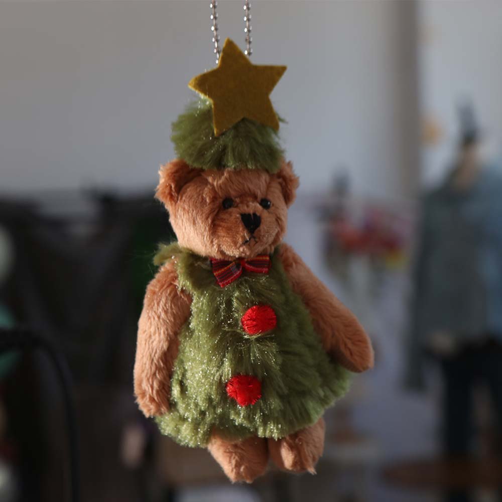 Bear Shaped Christmas Plush Bear Cartoon 3D Stuffed Animals Bear Toy  Festive Decoration