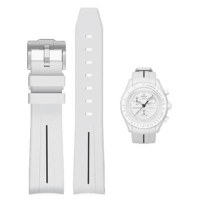 20mm Saat Kordonu ve Silikon Su Geçirmezliğe Sahip Kauçuk Saat Kordonu ve Ayar Aleti ve Yaylı Omega, Swatch, MoonSwatch, Omega, İçerir