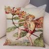 Colorful Fairy Tale World Elves Cushion Cover Decor Cute Cartoon Flower Girl Pillow Case for Sofa Home Polyester Pillowcase