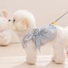 Vestito a Righe Ricamato con Fiocco per Cani - Primavera ed Estate - Vestito per Cani Piccoli - Vestito Senza Spalline - Abbigliamento per Animali Domestici