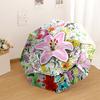 Colorful Lily Flowers Sticker Pack Outdoor Automatic Umbrella Folding Umbrella With 8 Ribs Lightweight All Season Women'S Umbrella For Travel Outdoor